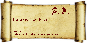 Petrovitz Mia névjegykártya